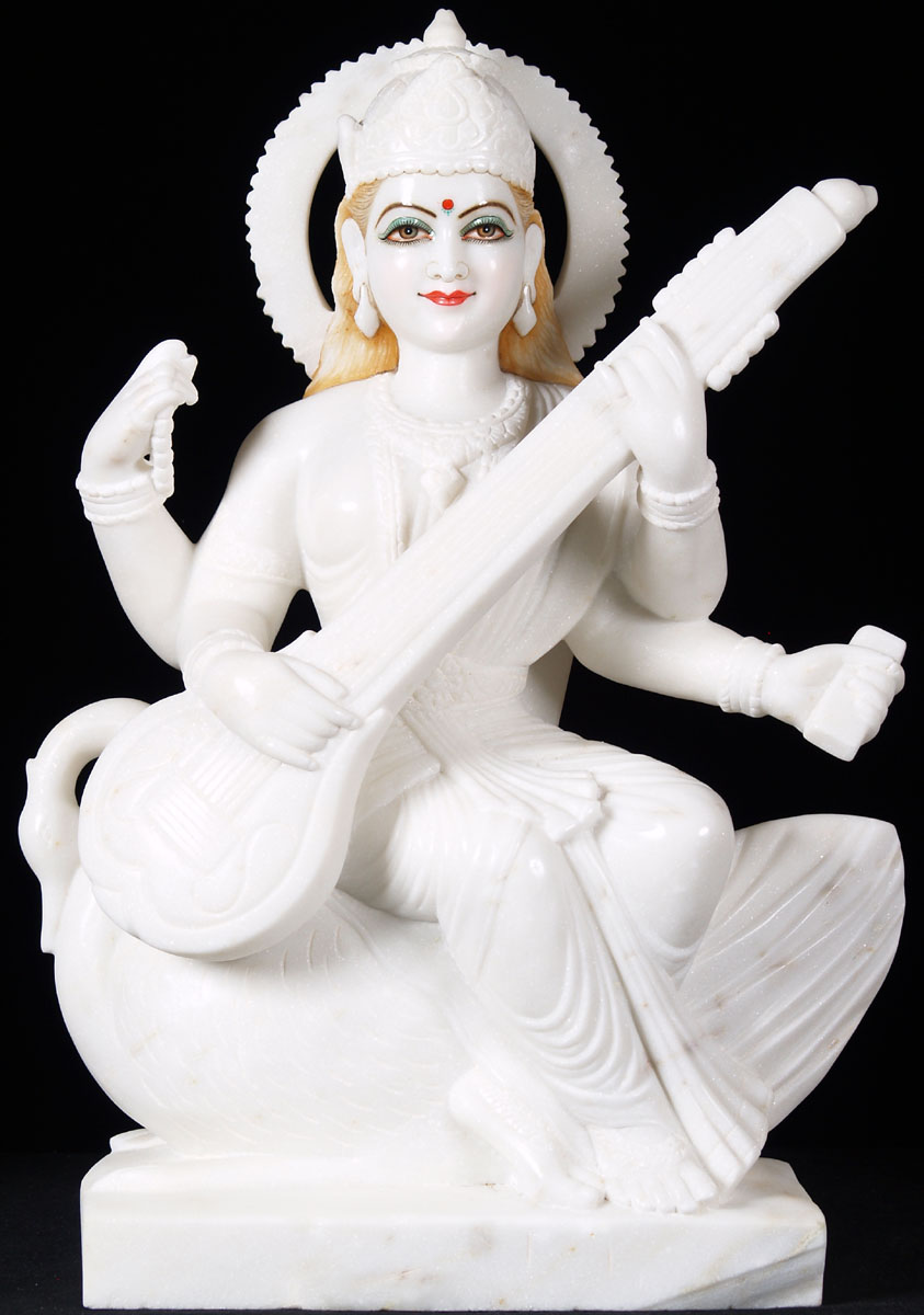 Marble Saraswati Statue