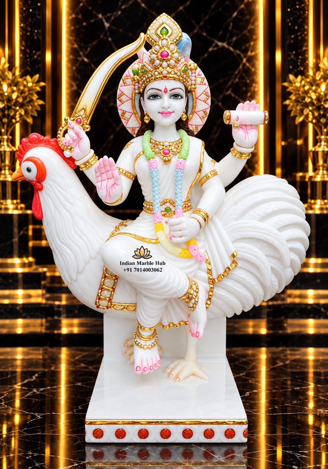Bahuchara Mata Marble Statue