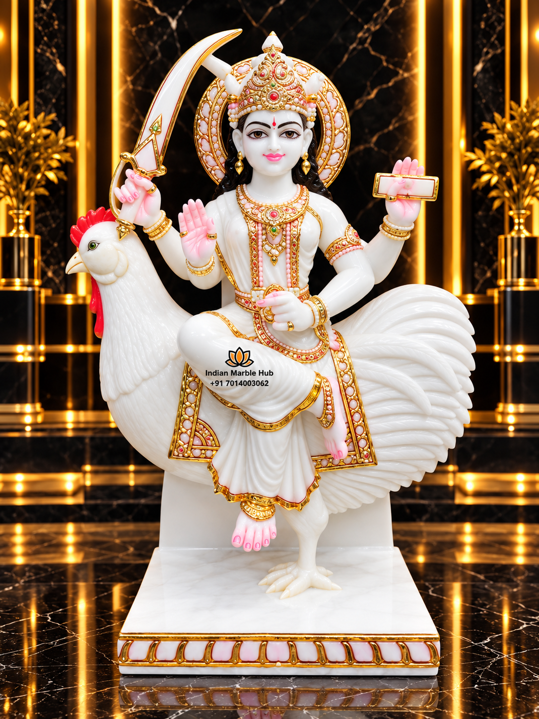 Bahuchara Mata Marble Statue