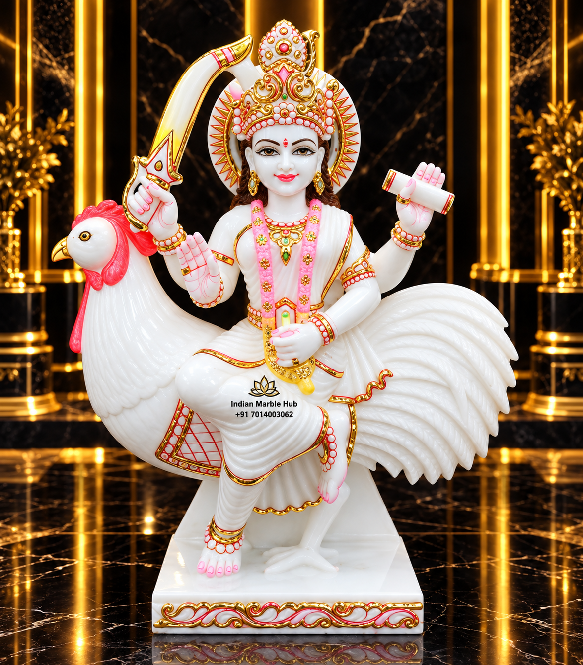 Bahuchara Mata Marble Statue
