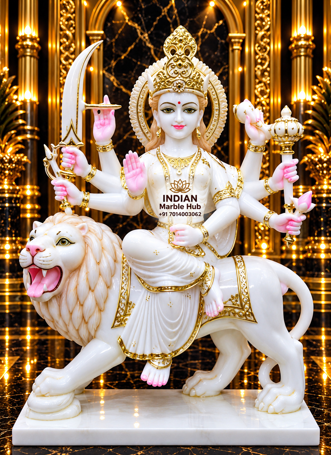 Durga Mata Marble Statue