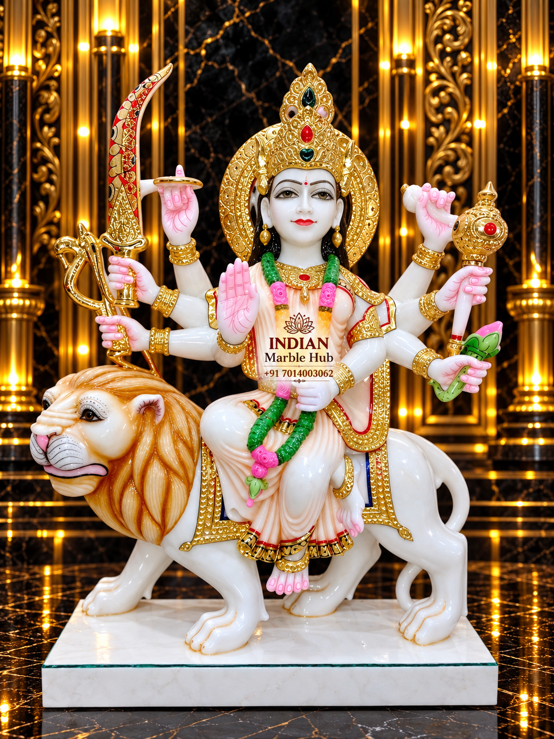 Durga Mata Marble Statue