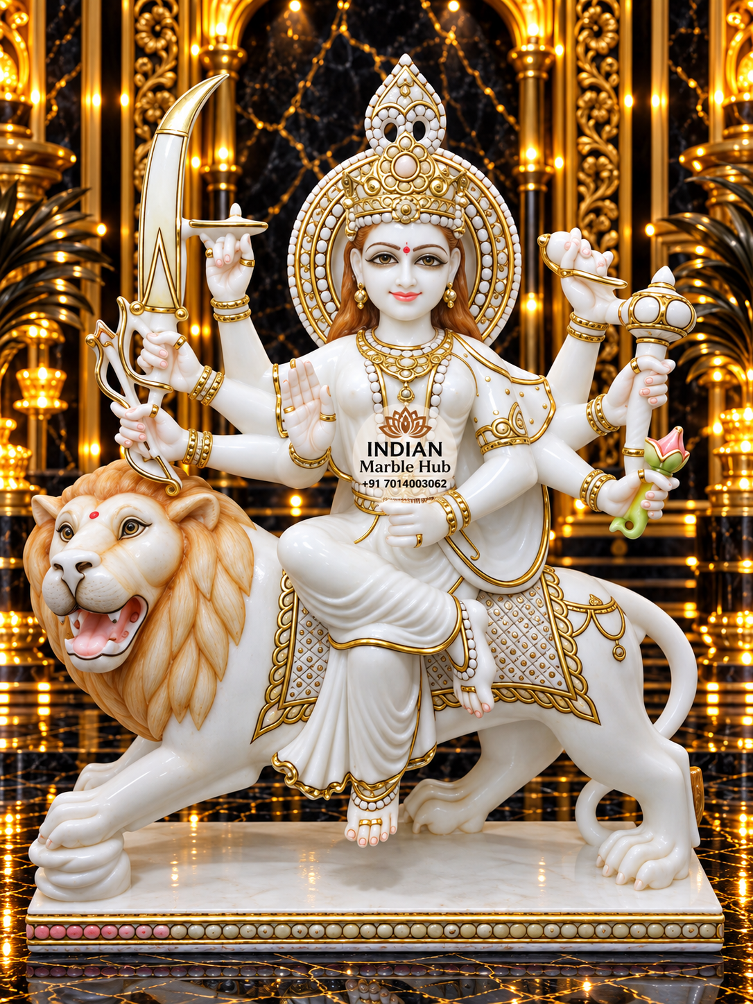Durga Mata Marble Statue