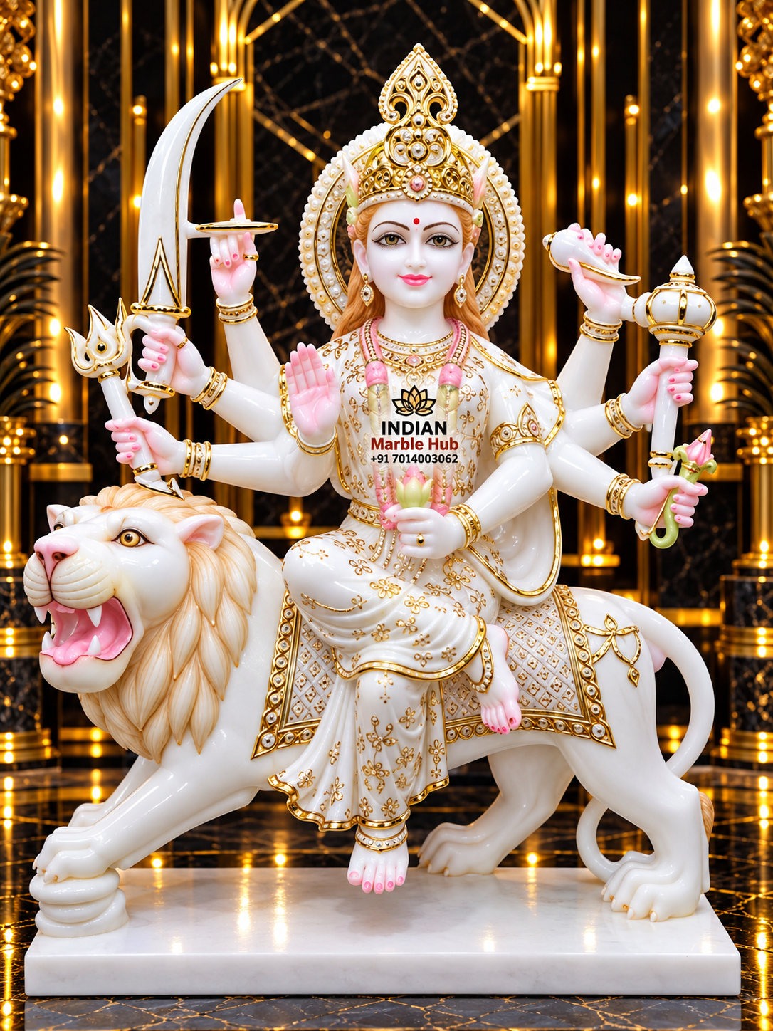 Durga Mata Marble Statue
