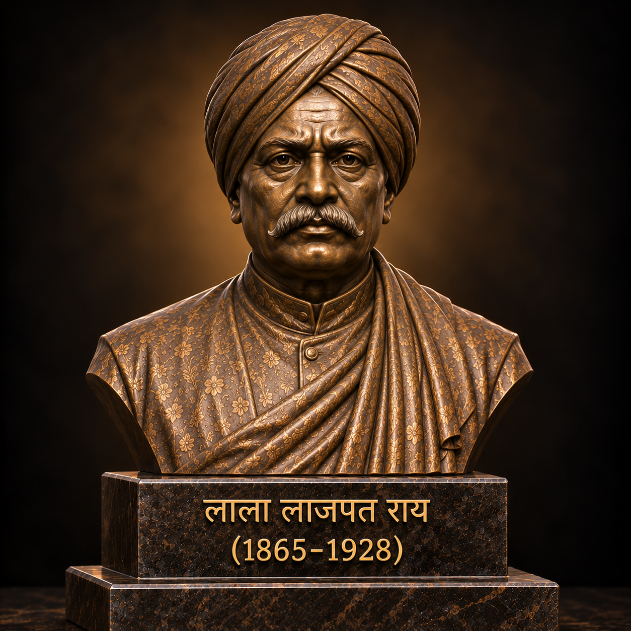 Freedom Fighter Black and White Marble Statue
