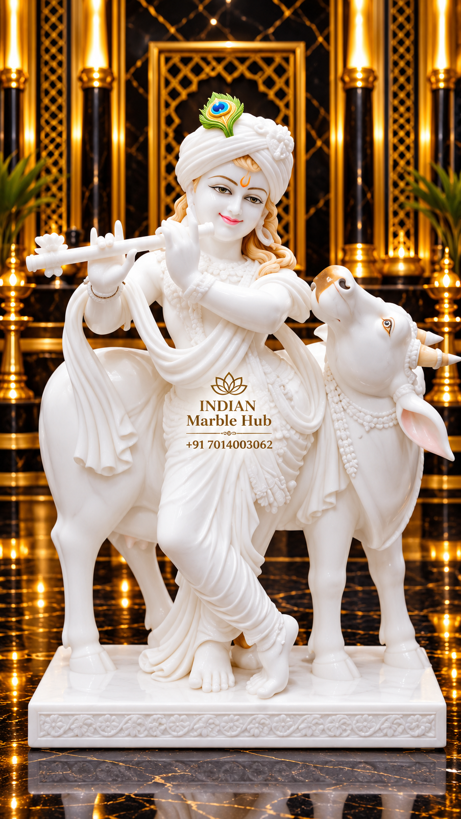 Gav Gopal Marble Statue