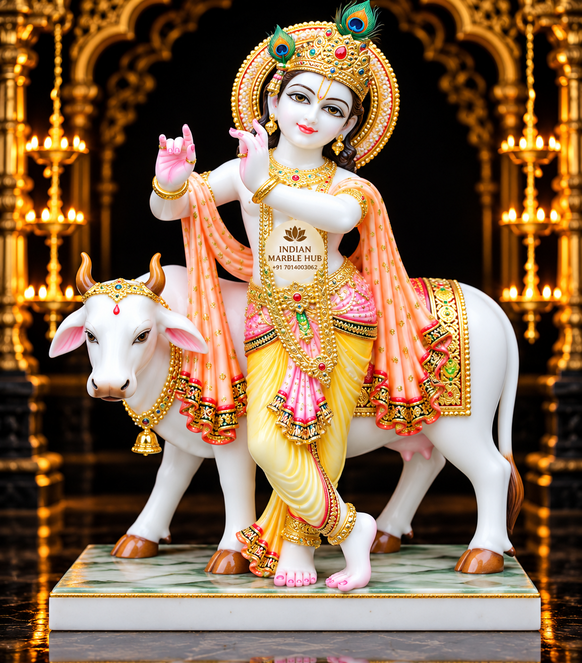 Gav Gopal Marble Statue