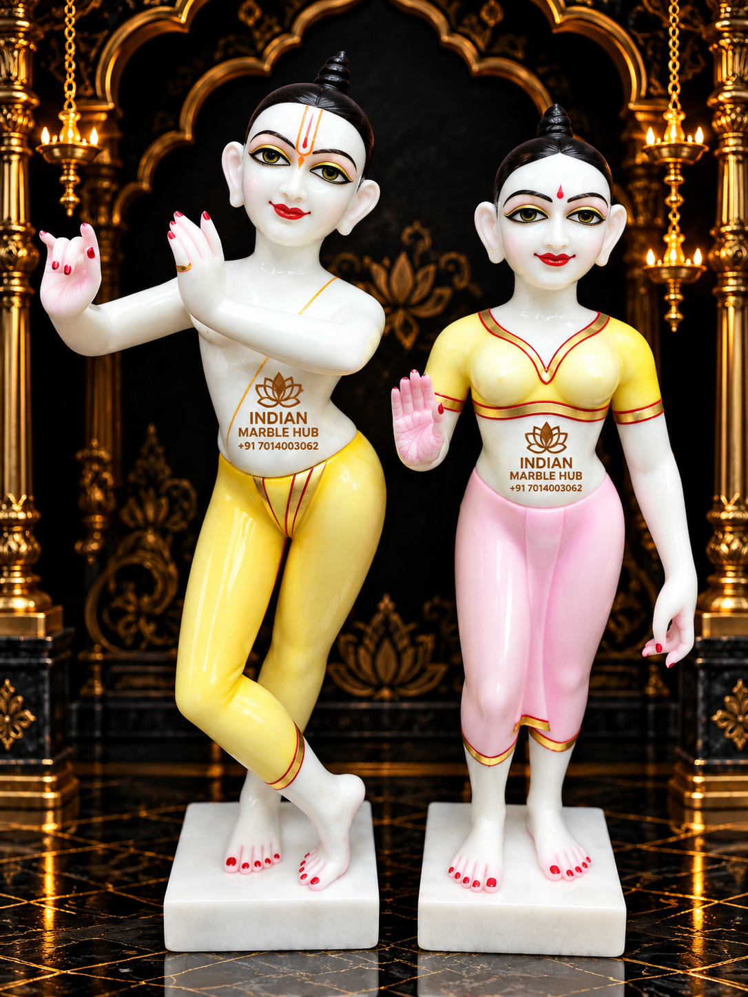 Iskcon Radha Krishna Marble Statue
