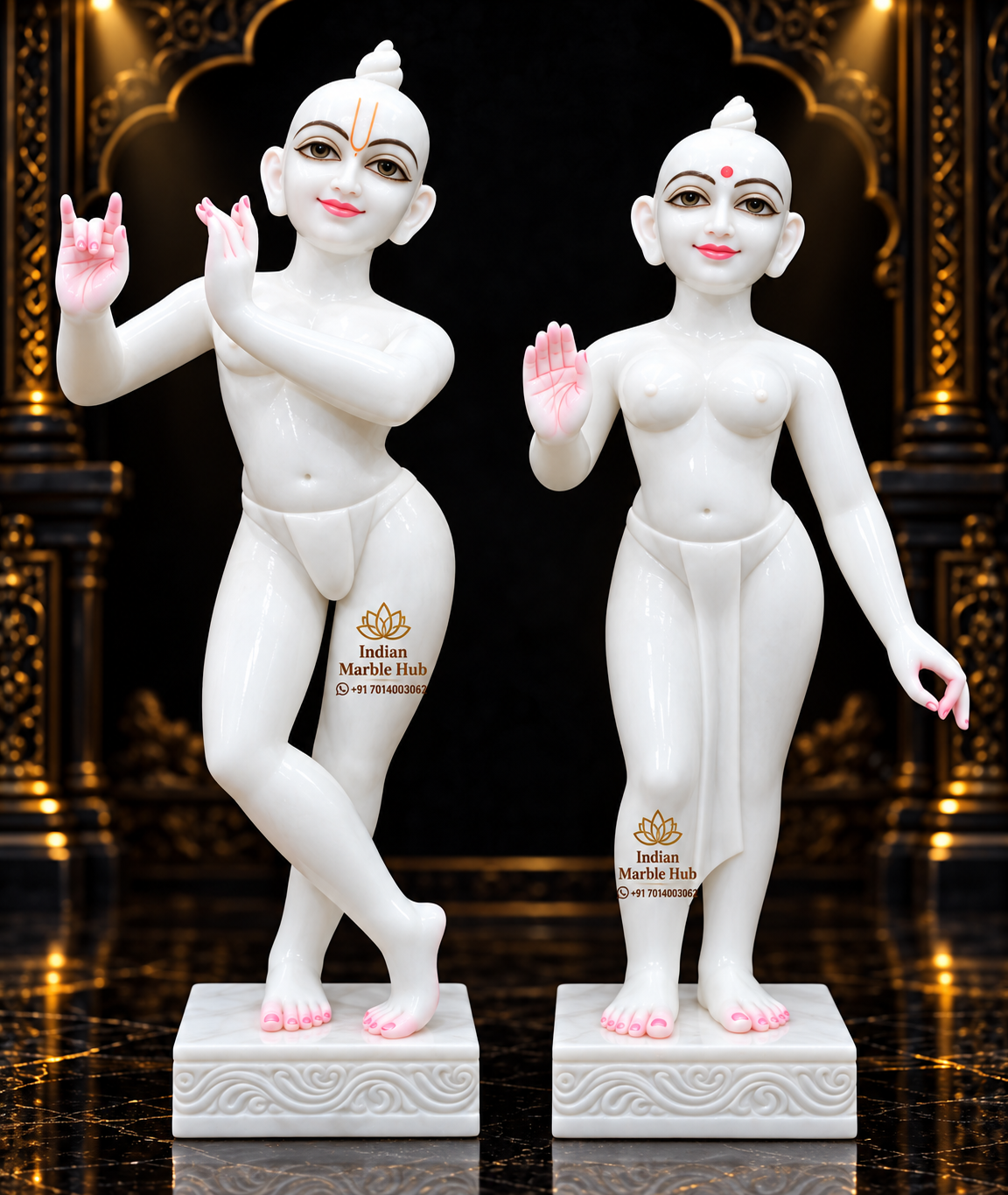 Iskcon Radha Krishna Marble Statue