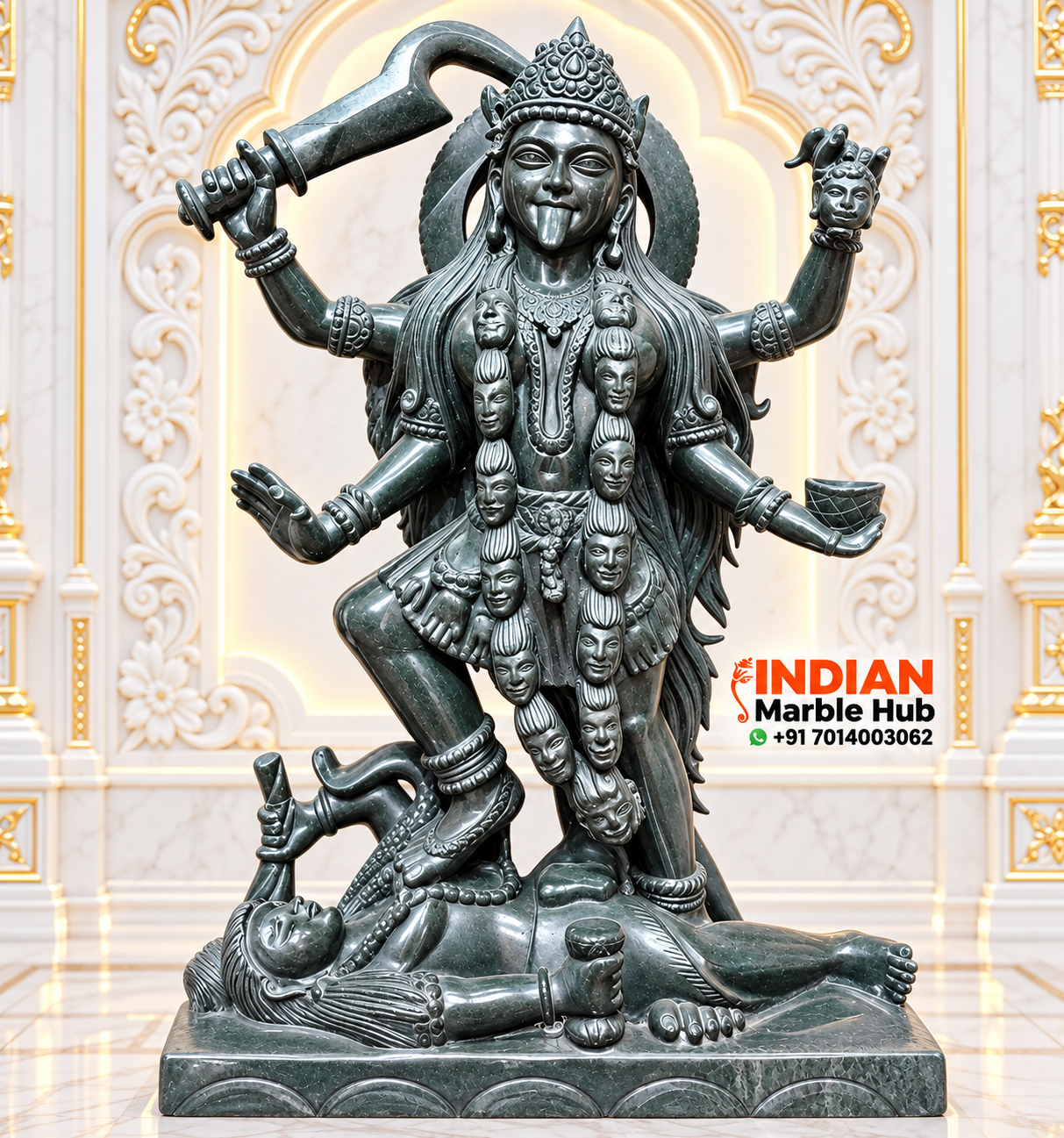 Kali Mata Black Marble Statue