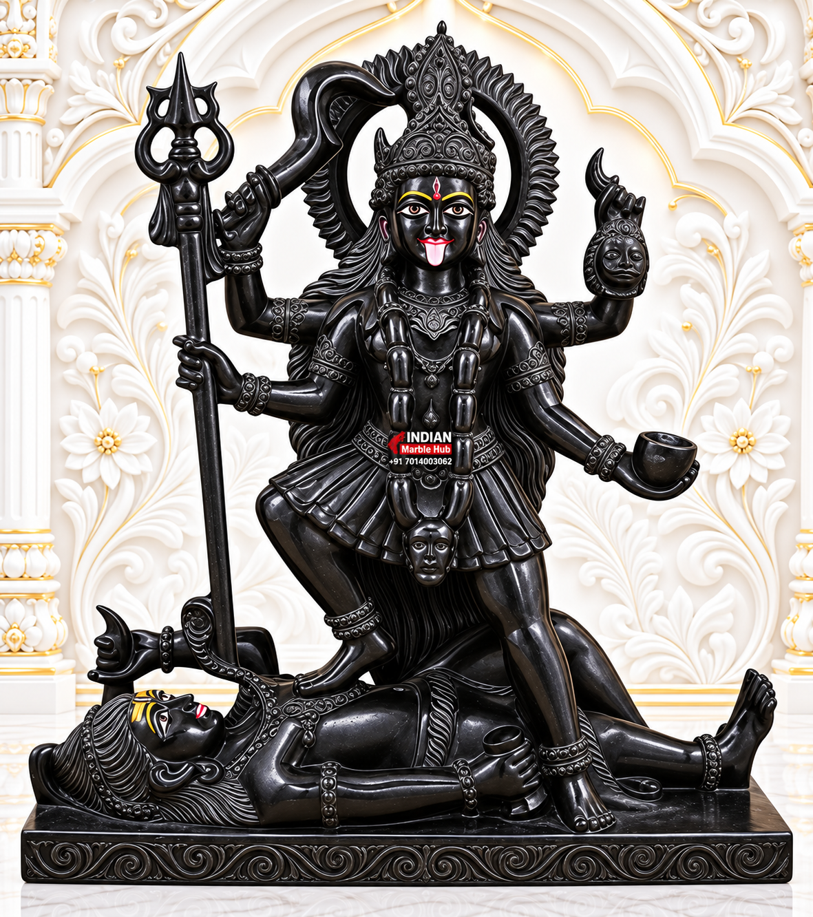 Kali Mata Black Marble Statue
