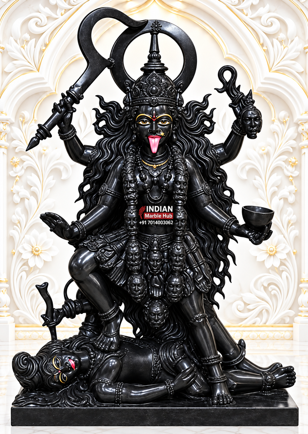 Kali Mata Black Marble Statue