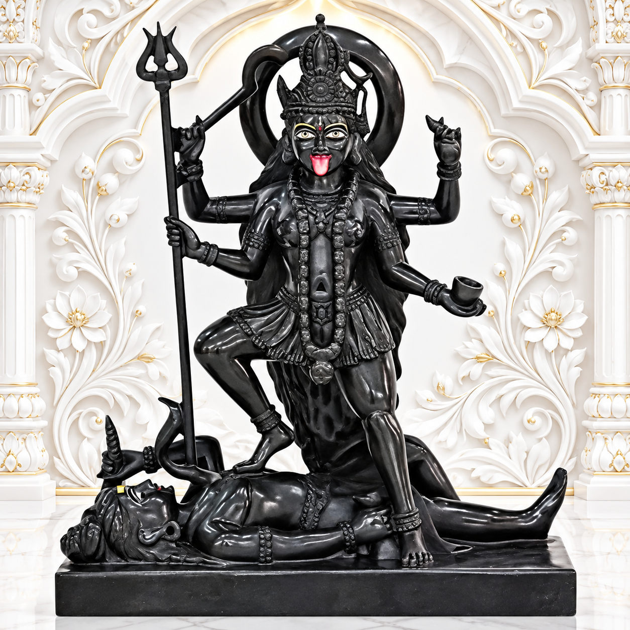 Kali Mata Black Marble Statue