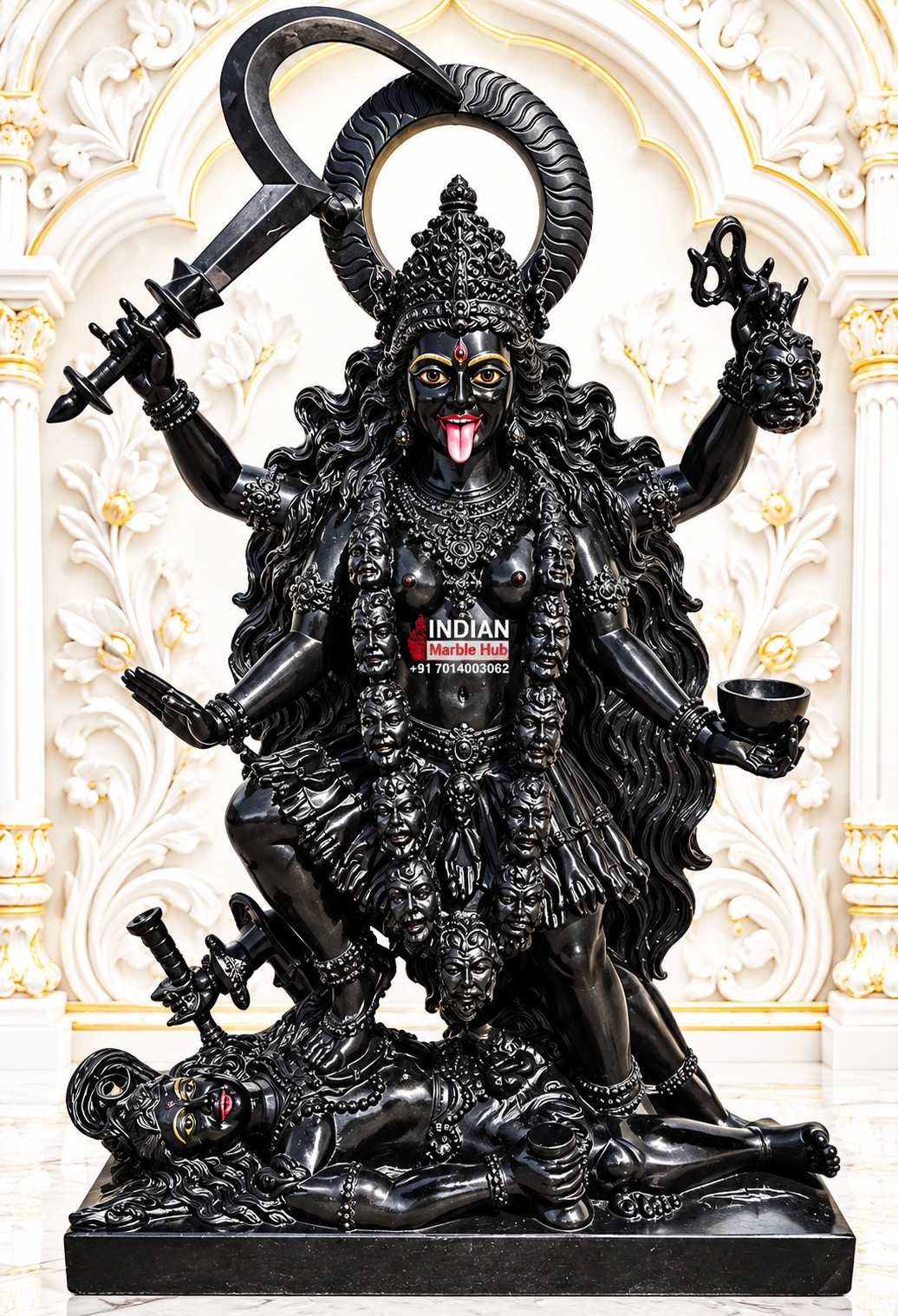 Kali Mata Black Marble Statue