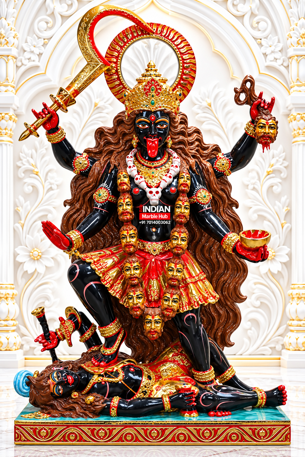 Kali Mata Black Marble Statue