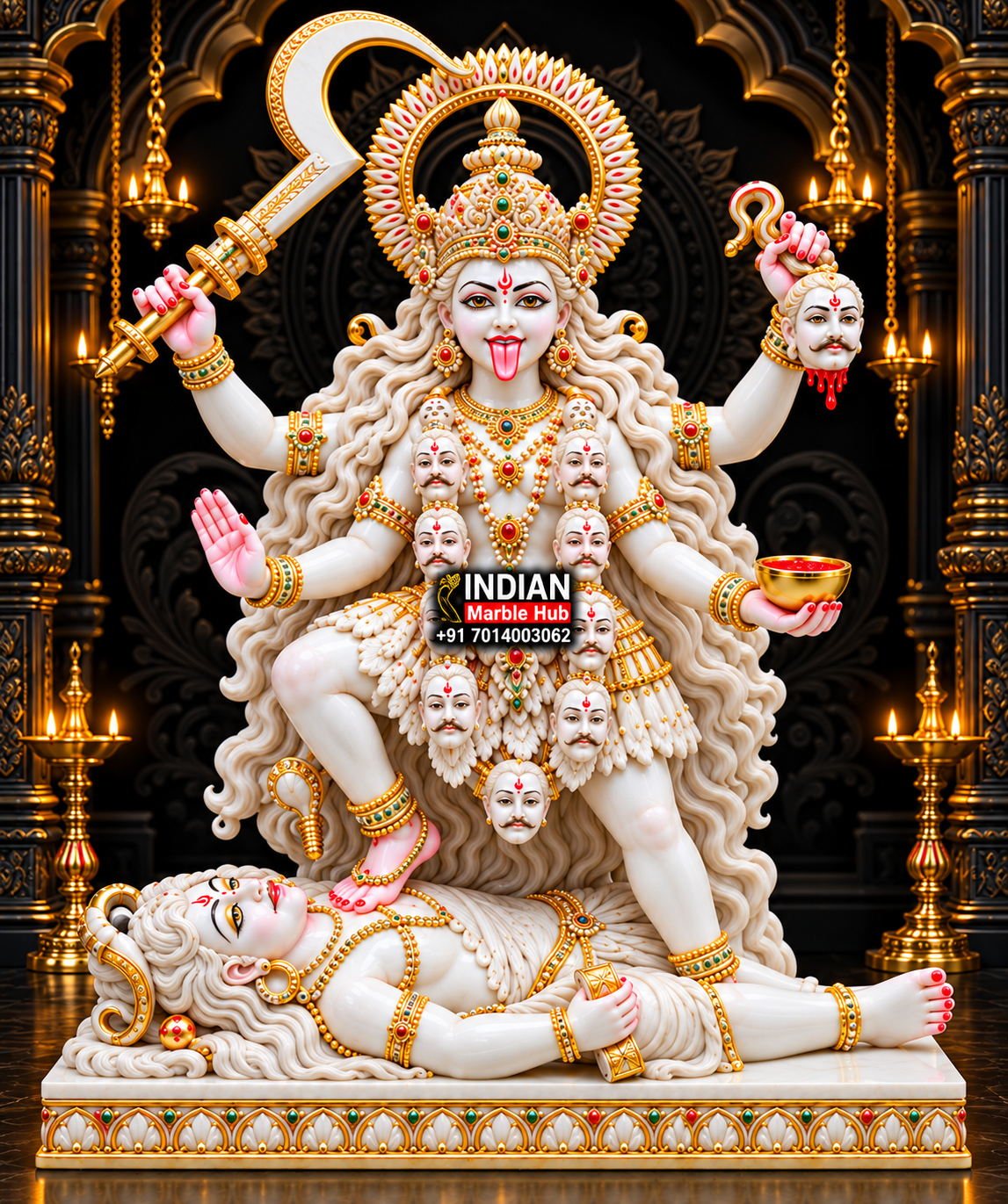 Kali Mata Black Marble Statue