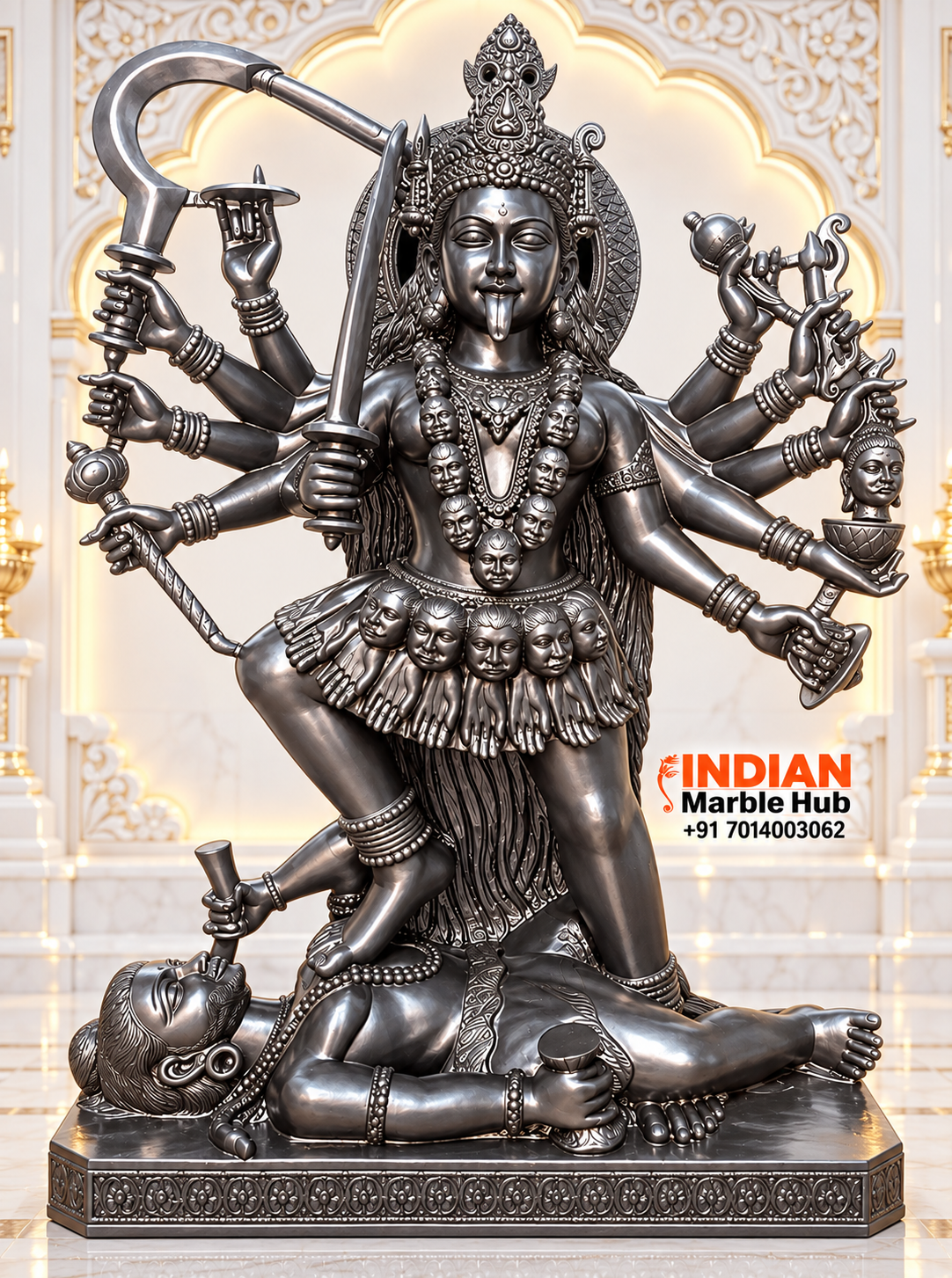 Kali Mata Black Marble Statue