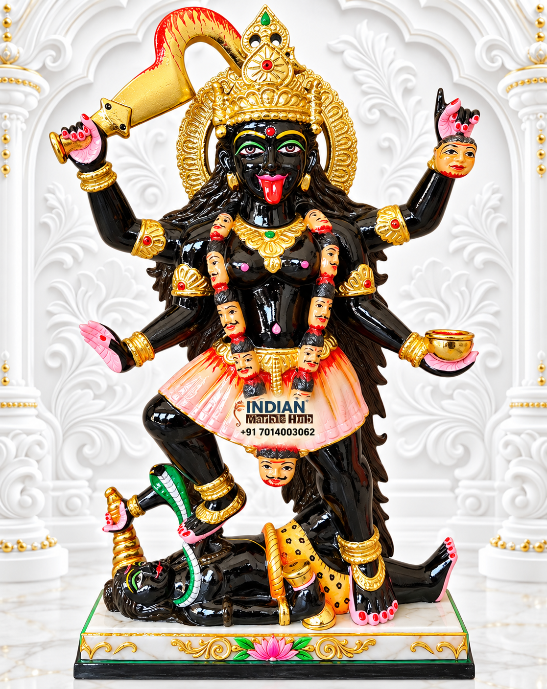 Kali Mata Black Marble Statue