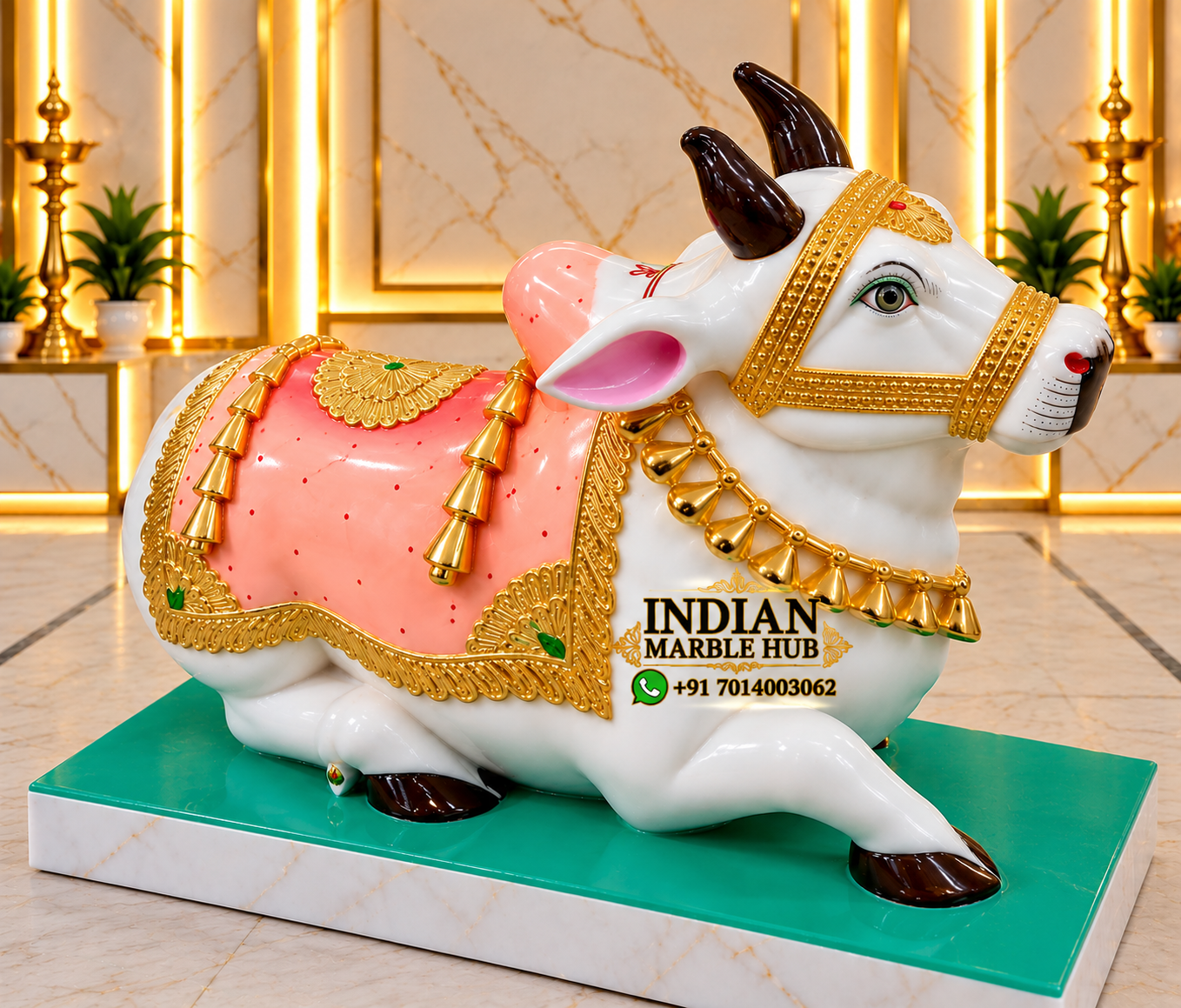 Shiv Pariwar and Nandi Marble Statue