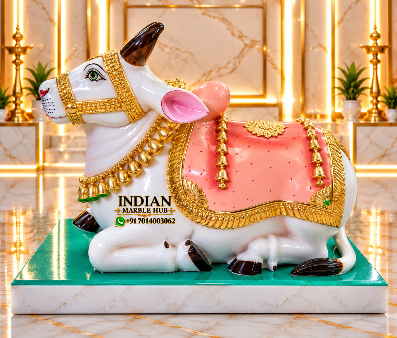 Shiv Pariwar and Nandi Marble Statue