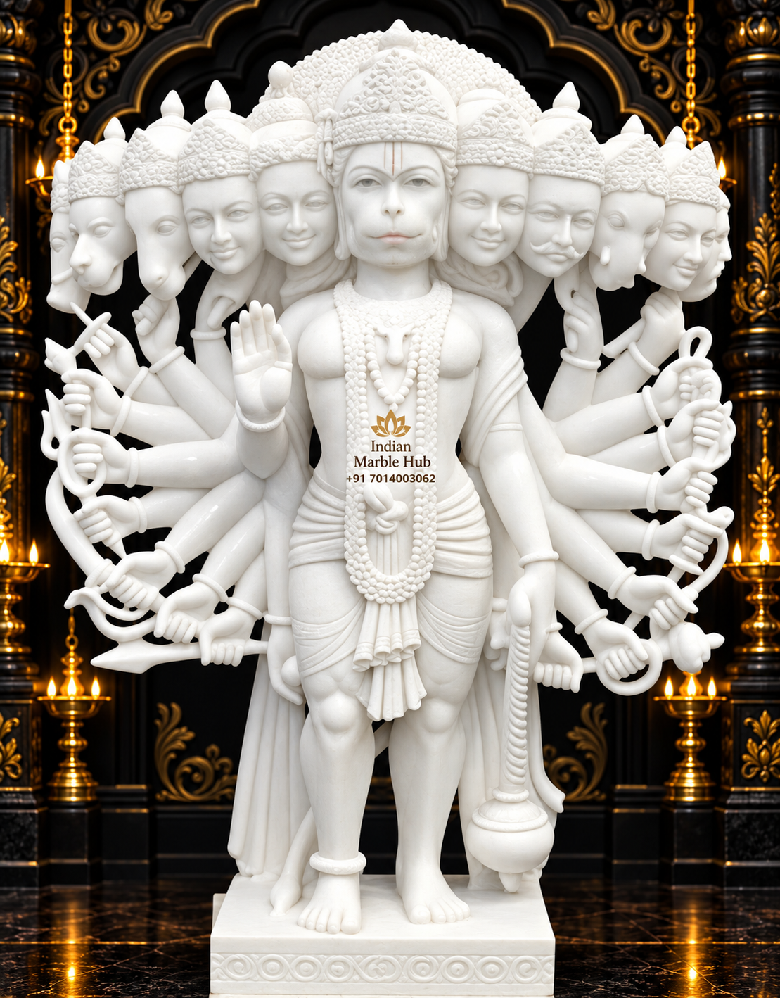 Panchmukhi Hanuman Ji Marble Statue