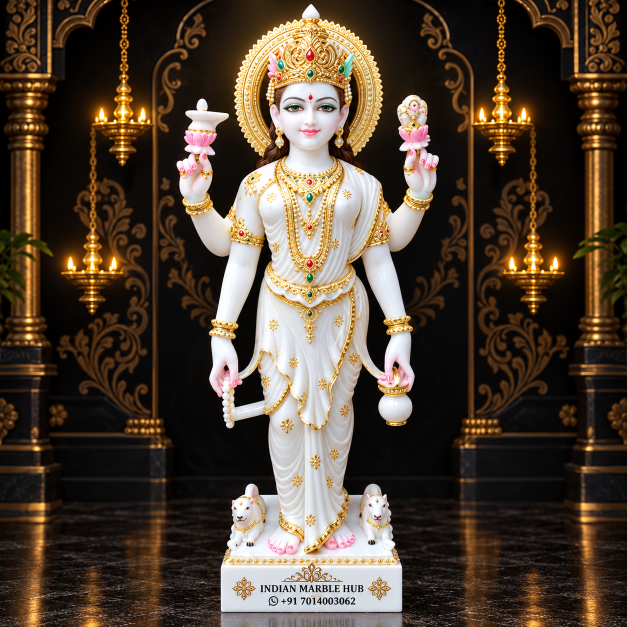 Parvati Mata Marble Statue