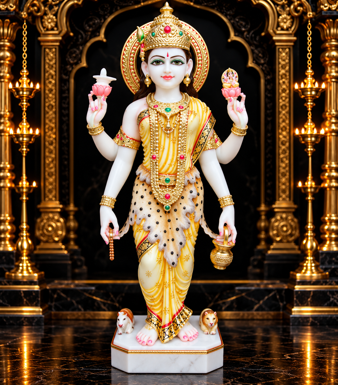 Parvati Mata Marble Statue