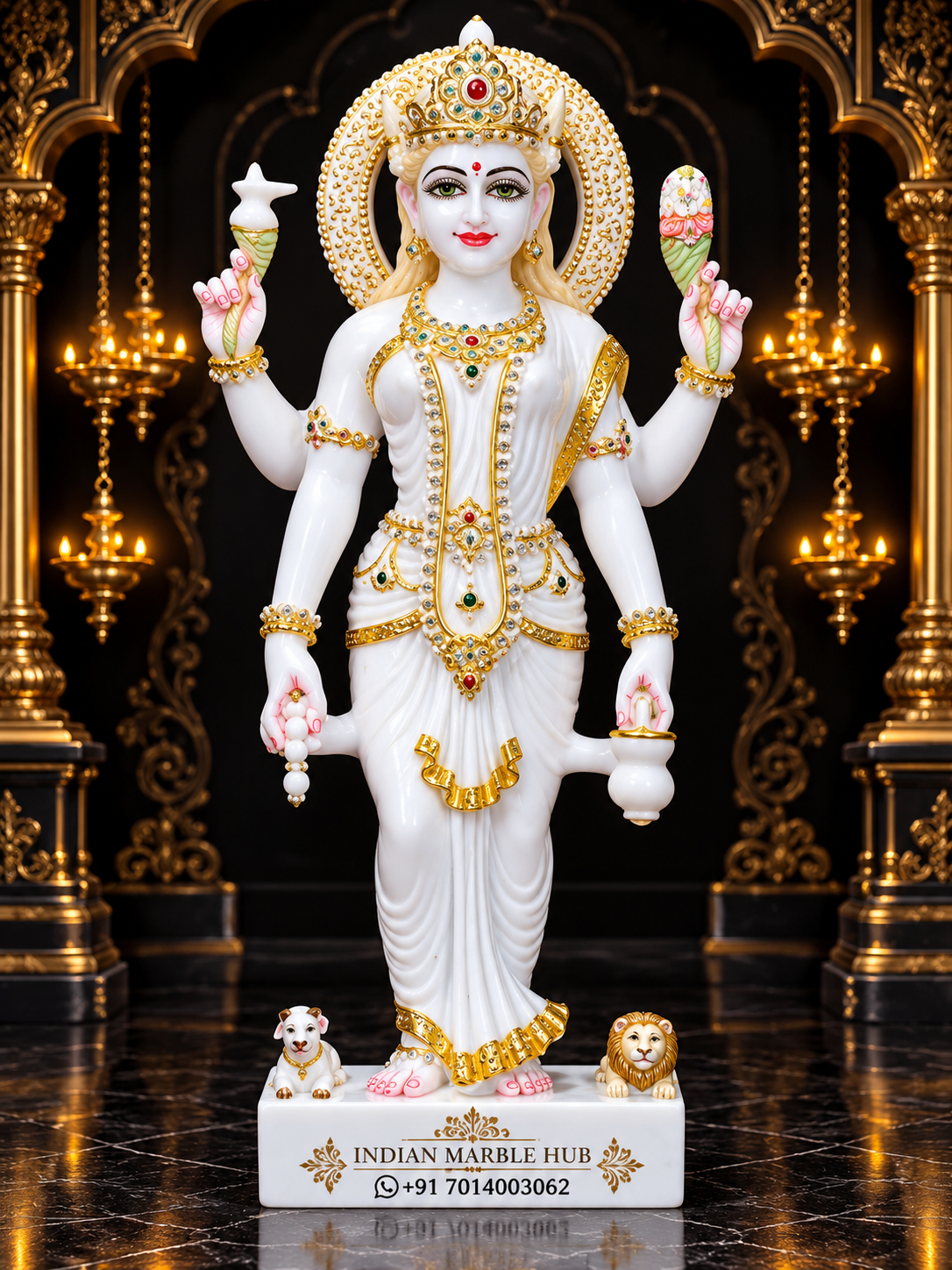 Parvati Mata Marble Statue
