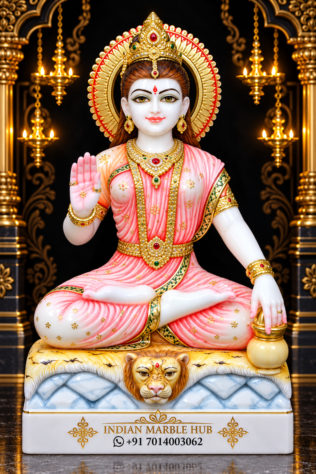 Parvati Mata Marble Statue