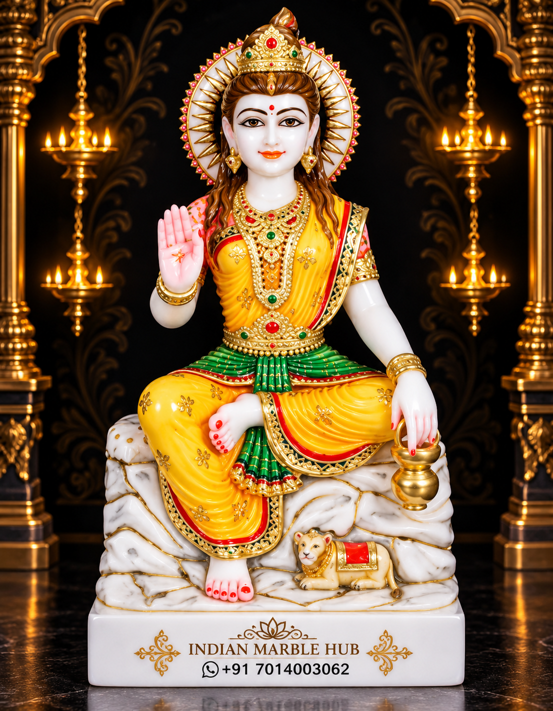 Parvati Mata Marble Statue