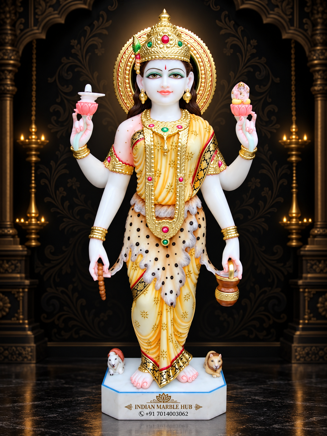 Parvati Mata Marble Statue