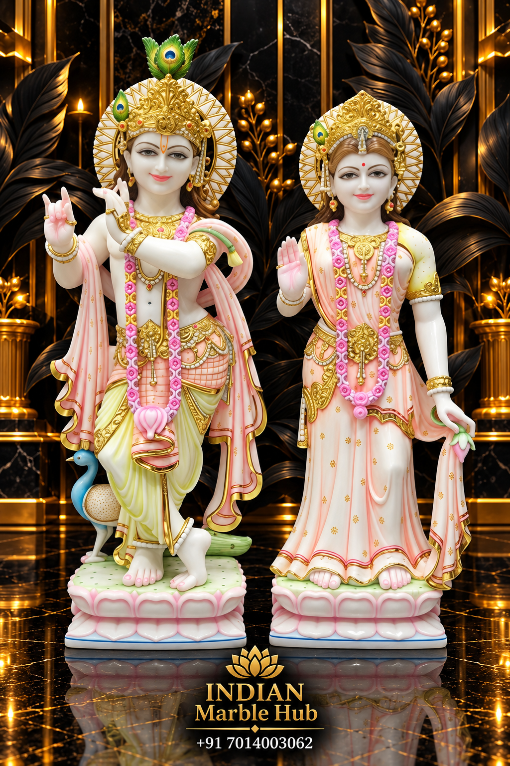 Radha Krishna Marble Statue