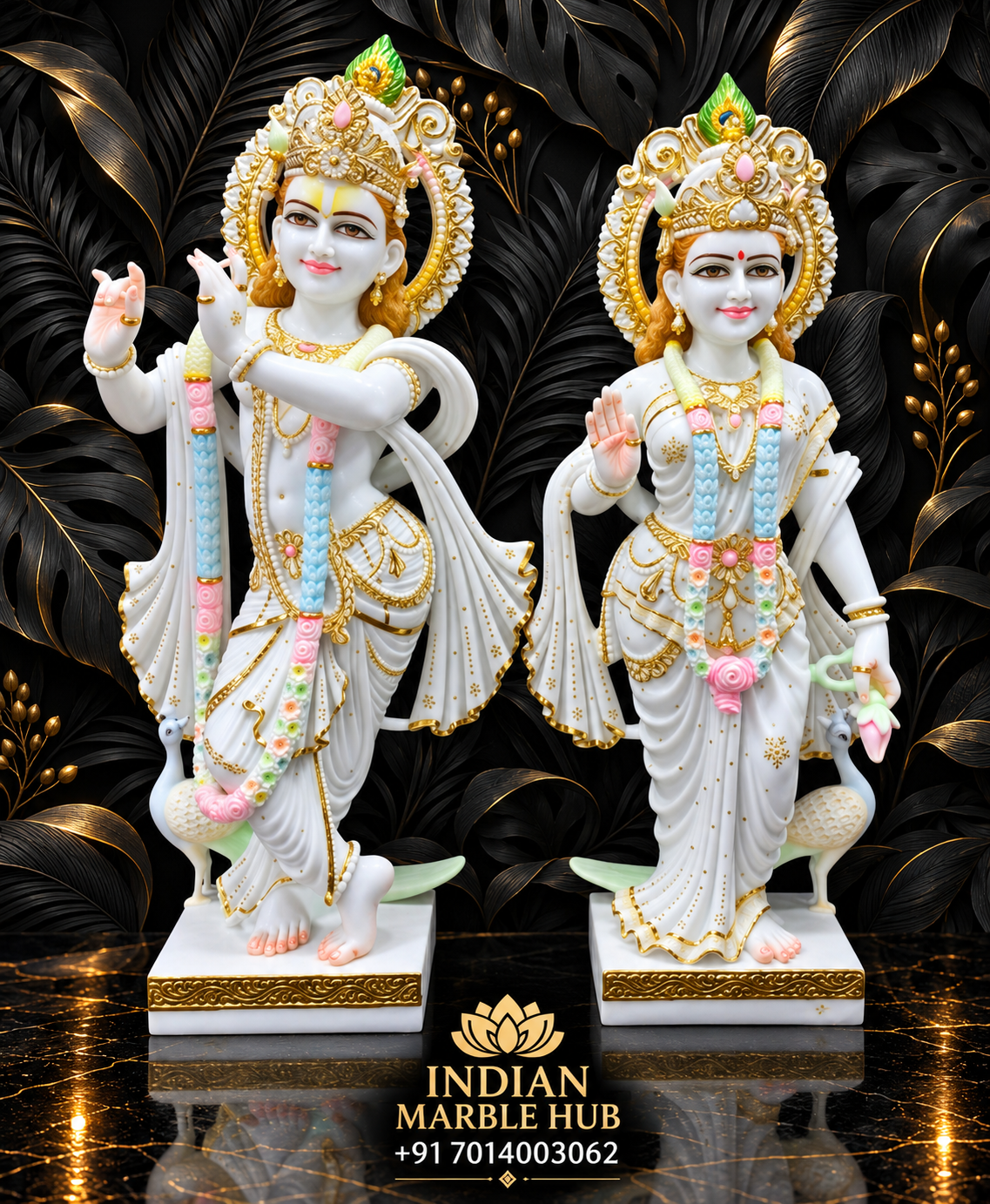Radha Krishna Marble Statue