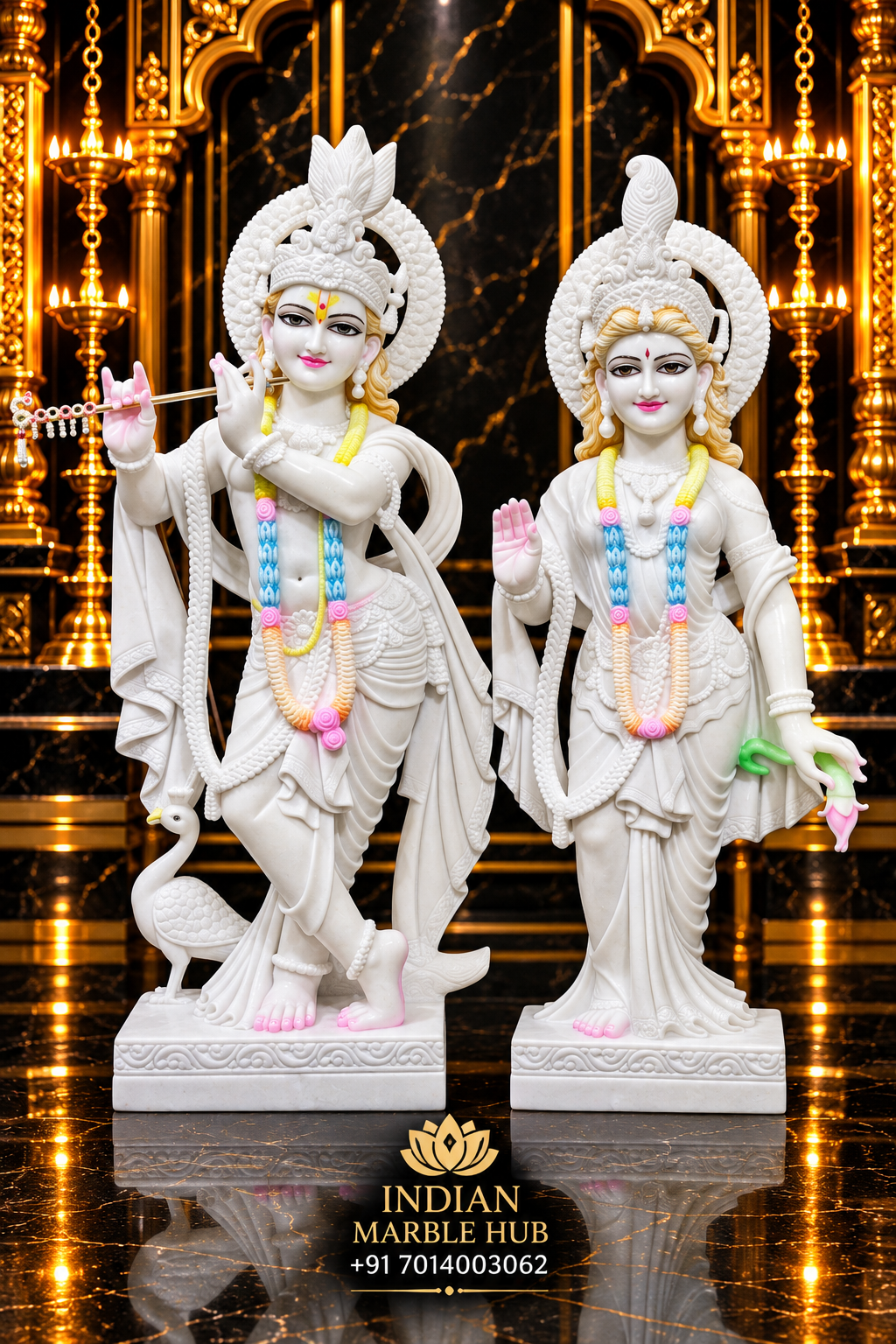 Radha Krishna Marble Statue