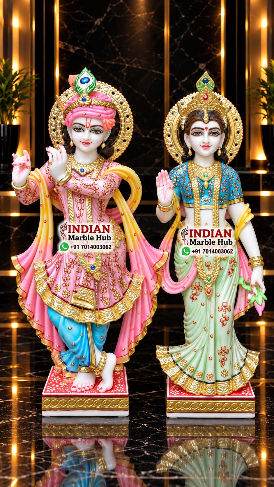 Radha Krishna Marble Statue