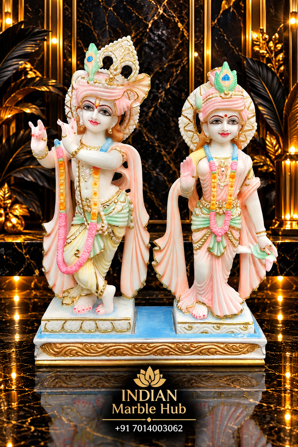 Radha Krishna Marble Statue
