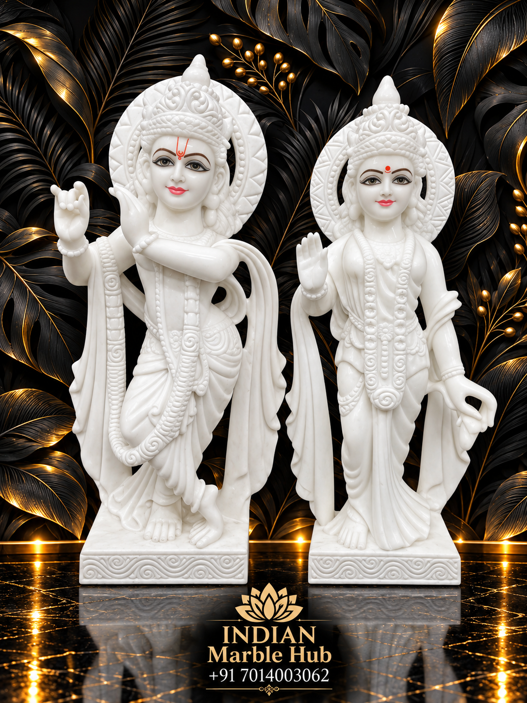 Radha Krishna Marble Statue