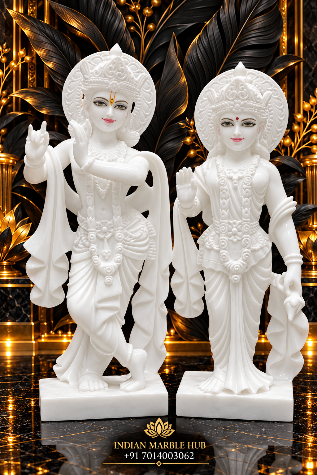 Radha Krishna Marble Statue