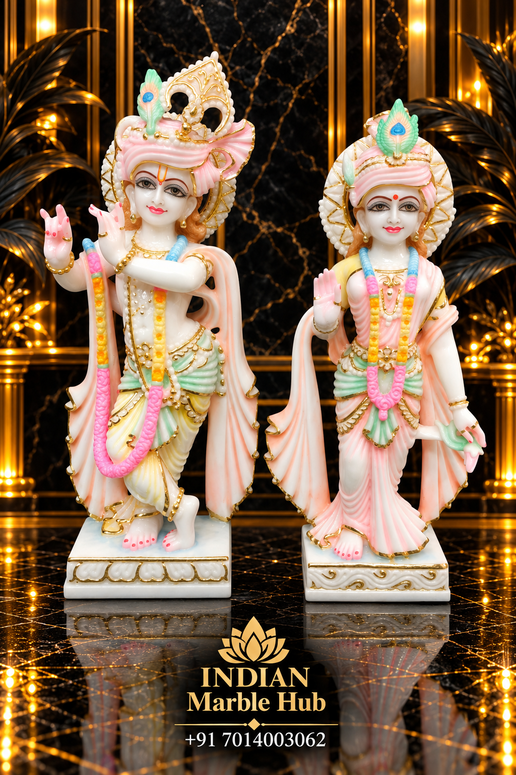 Radha Krishna Marble Statue