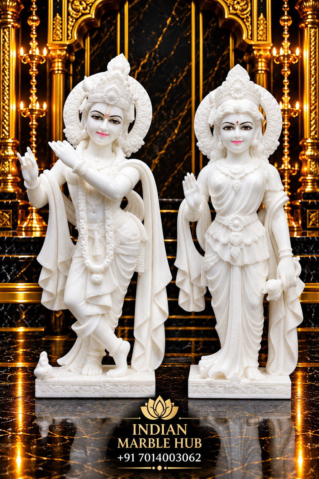 Radha Krishna Marble Statue