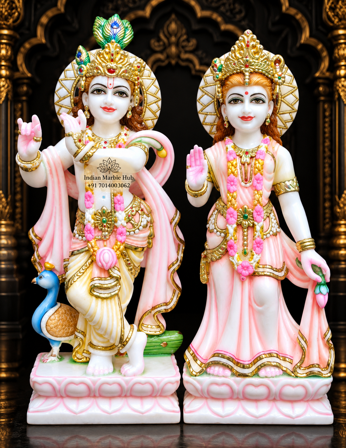 Radha Krishna Marble Statue