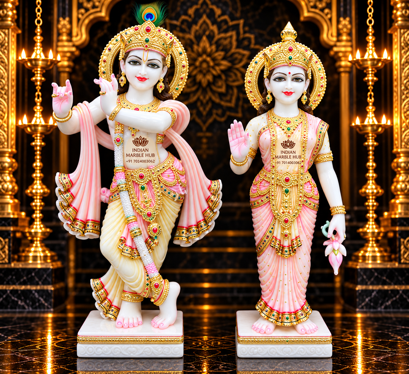 RADHA KRISHNA MARBLE STATUE