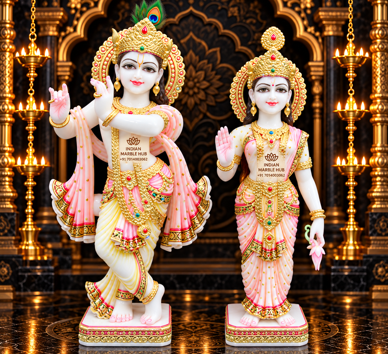RADHA KRISHNA MARBLE STATUE