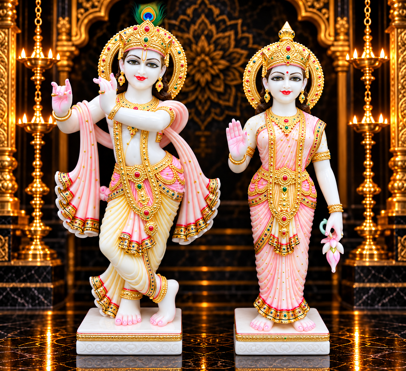RADHA KRISHNA MARBLE STATUE