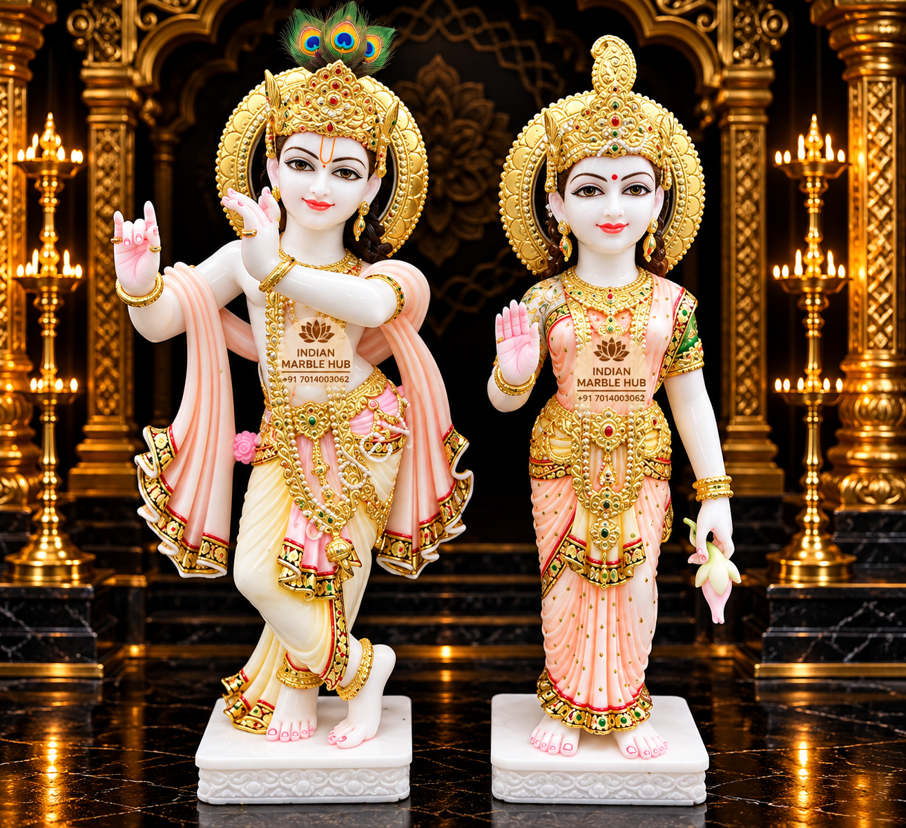 RADHA KRISHNA MARBLE STATUE