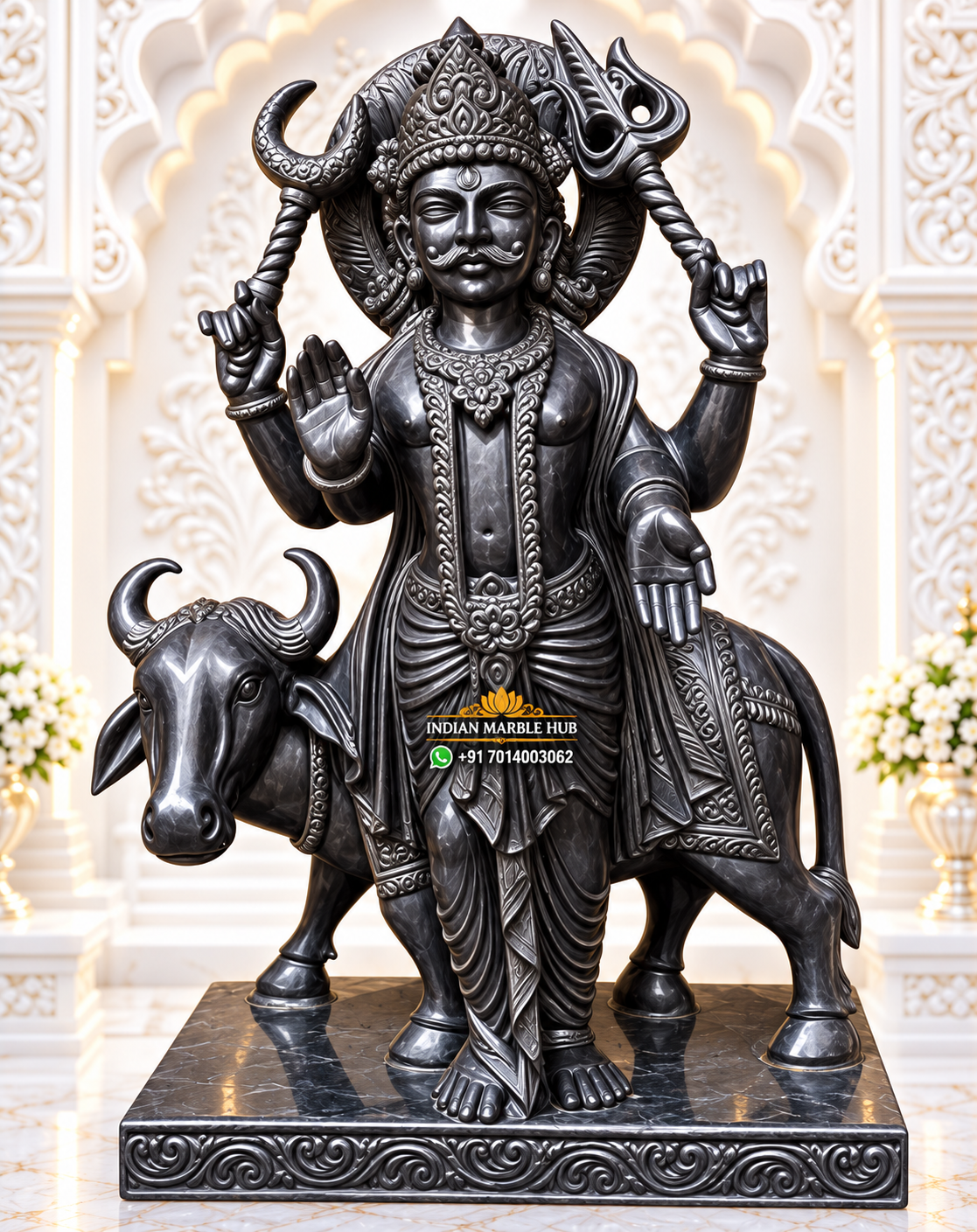 Shani Dev Ji Black Marble Statue