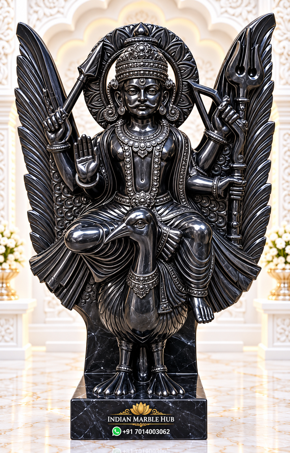 Shani Dev Ji Black Marble Statue