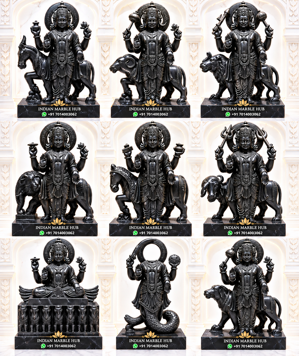Shani Dev Ji Black Marble Statue