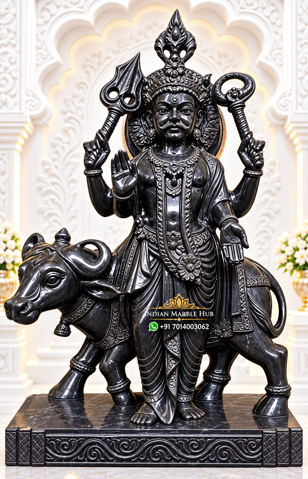 Shani Dev Ji Black Marble Statue