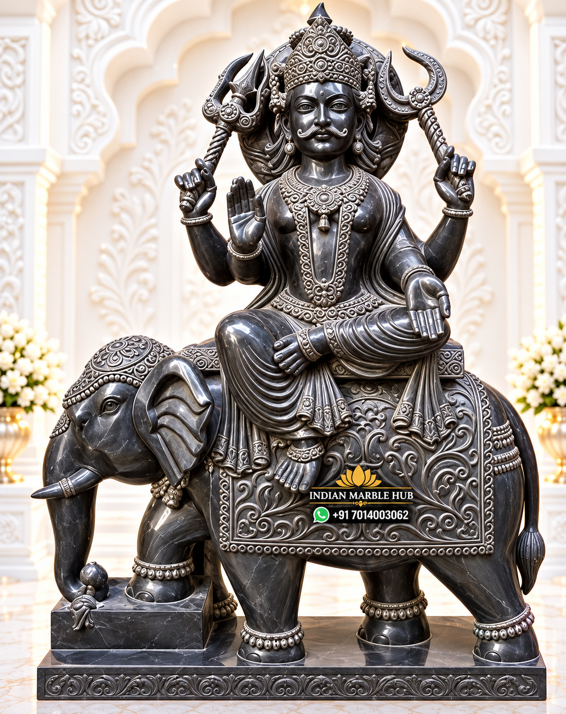 Shani Dev Ji Black Marble Statue